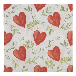 [73117] Paper napkins White Red 33x33 cm (20)