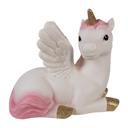 [6LMP804] Night light Unicorn LED White Pink 41x25x40 cm