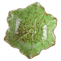 [6CE2507] Plat décoratif Fleur Vert Marron Ø 18x5 cm
