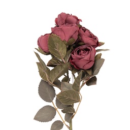 [6PL0416R] Rami Artificiali Decorativi con fiori Rosso Verde 8x13x43 cm