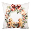 Cushion Cover White Brown 45x45 cm