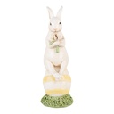 Decoration Rabbit White Green 7x7x19 cm