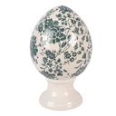 Uovo decorativo su piede Beige Verde Ø 12x19 cm