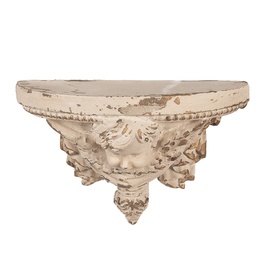 [6MG0166] Wandregal Beige Goldfarbig 33x14x21 cm