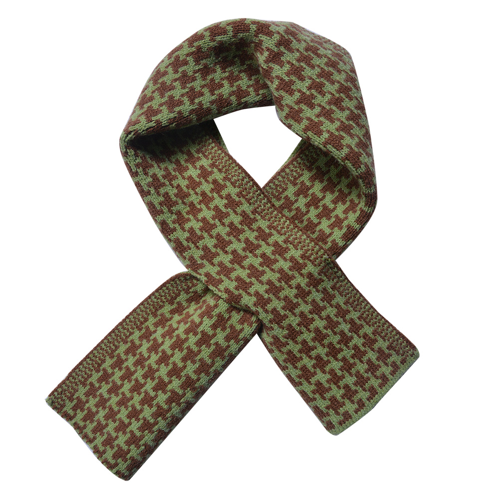 Scarf Women Print Green 15x85 cm