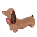 Décoration Chien Marron Rouge 26x7x15 cm