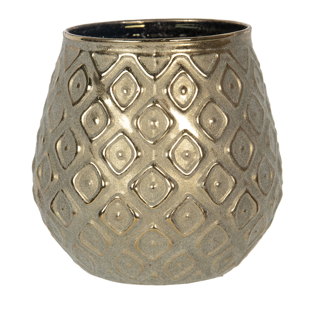 Porte-lampion en verre Or Ø 10x10 cm