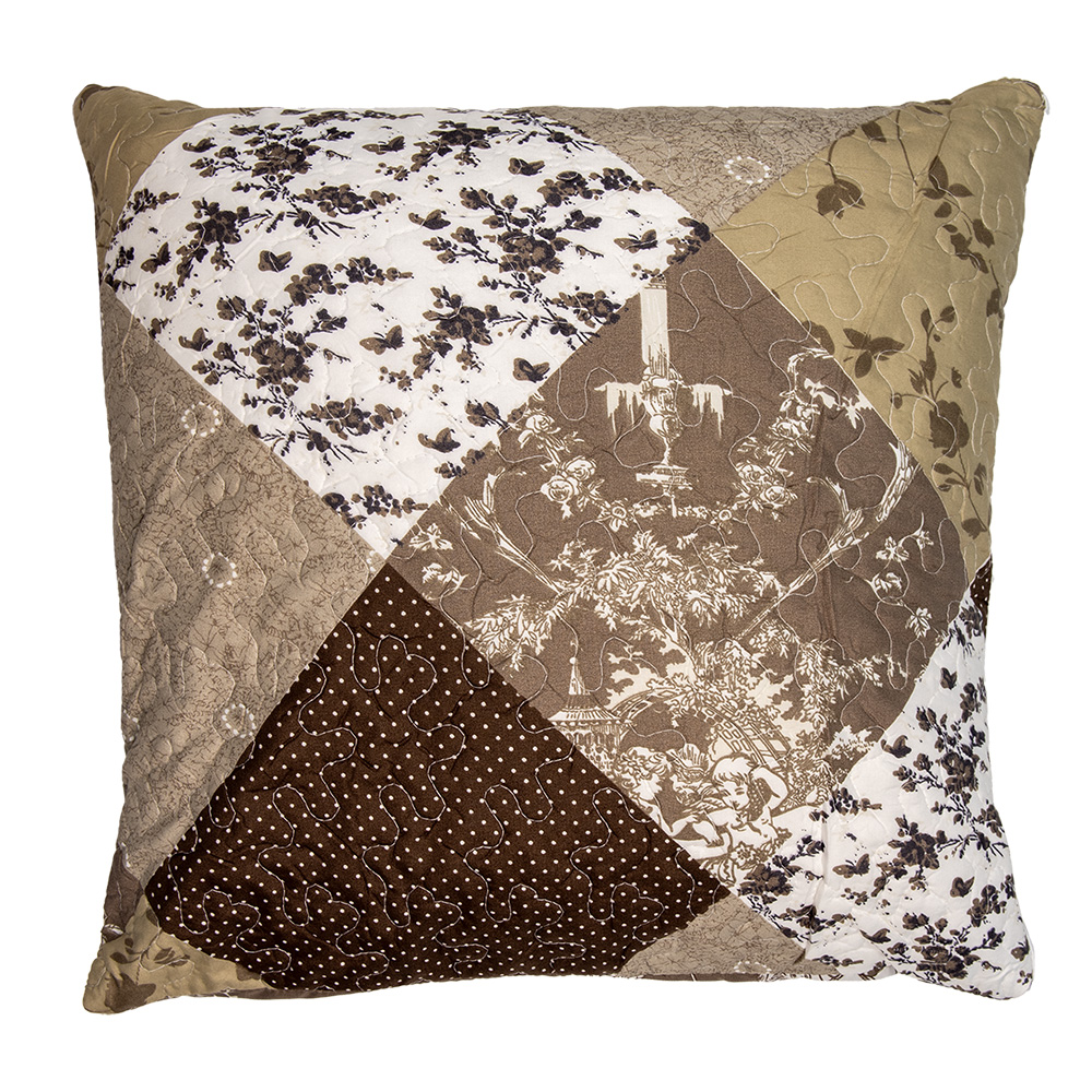 Housse de coussin Marron Blanc 50x50 cm