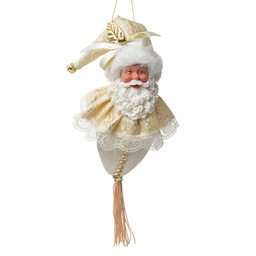 [66221] Pendentif décoratif Père Noël Beige Couleur or 8x8x35 cm