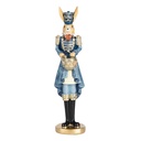 Deko Kaninchen Beige Blau Goldfarbig 5x5x18 cm