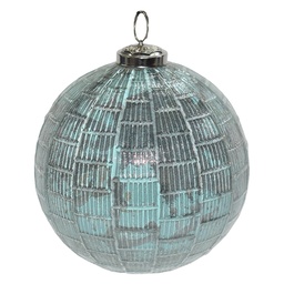[6GL3743] Boule de Noël Turquoise, Marron Ø 12x12 cm