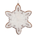 Decoration pendant Snowflake White Brown 9x1x10 cm