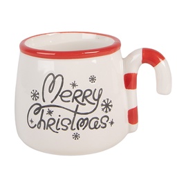 [6CEMU0243] Tazza Bianco Rosso 13x10x8 cm / 300 ml