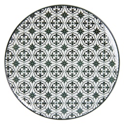 [6CEFP0047] Piatto da cena Bianco Nero Ø 26x2 cm