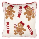 Kissen gefüllt Beige Rot 40x40x4 cm