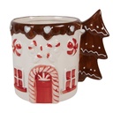 Mug Blanc Marron 13x10x11 cm / 400 ml