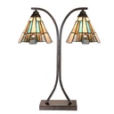 Lampada da tavolo Tiffany Marrone Blu 48x19x57 cm E27/max 2x60W