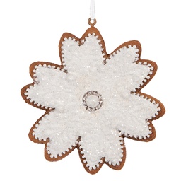 [6PR5356] Décoration pendante Flocon de neige Blanc Marron 9x1x10 cm