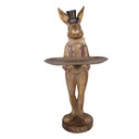 Decoration Rabbit with platter Brown Red 19x15x52 cm