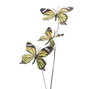 Decoration Branch with butterflies Green Yellow 10x10x65 cm