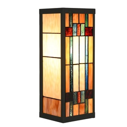 [5LL-6362] Wall Lamp Tiffany Beige Brown 14x16x40 cm E27/max 1x100W