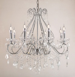 [5LL-CR162] Lustre 8 lumières Couleur argent Ø 66x71 cm E14/max 8x40W