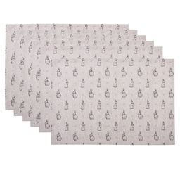 [BNS40] Tablemat (6) Beige Grey 48x33 cm