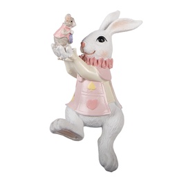 [6PR5975] Decoratie zittend konijn 9x9x14 cm