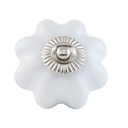Pomello per Porta Bianco Color argento Ø 4x3 cm / S3 cm