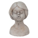 Decorative Buste Statue Girl Beige 11x10x18 cm
