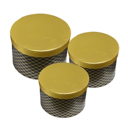 [65458] Hoedendoos (3) Ø 25x17 / Ø 23x16 / Ø 21x14 cm