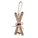 Decorative Hanger Skis Brown Beige 5x1x12 cm