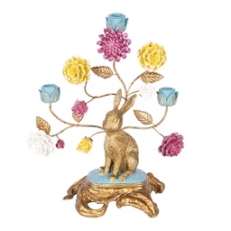 [6PR5086] Chandelier Lapin Couleur or Rose 30x16x37 cm