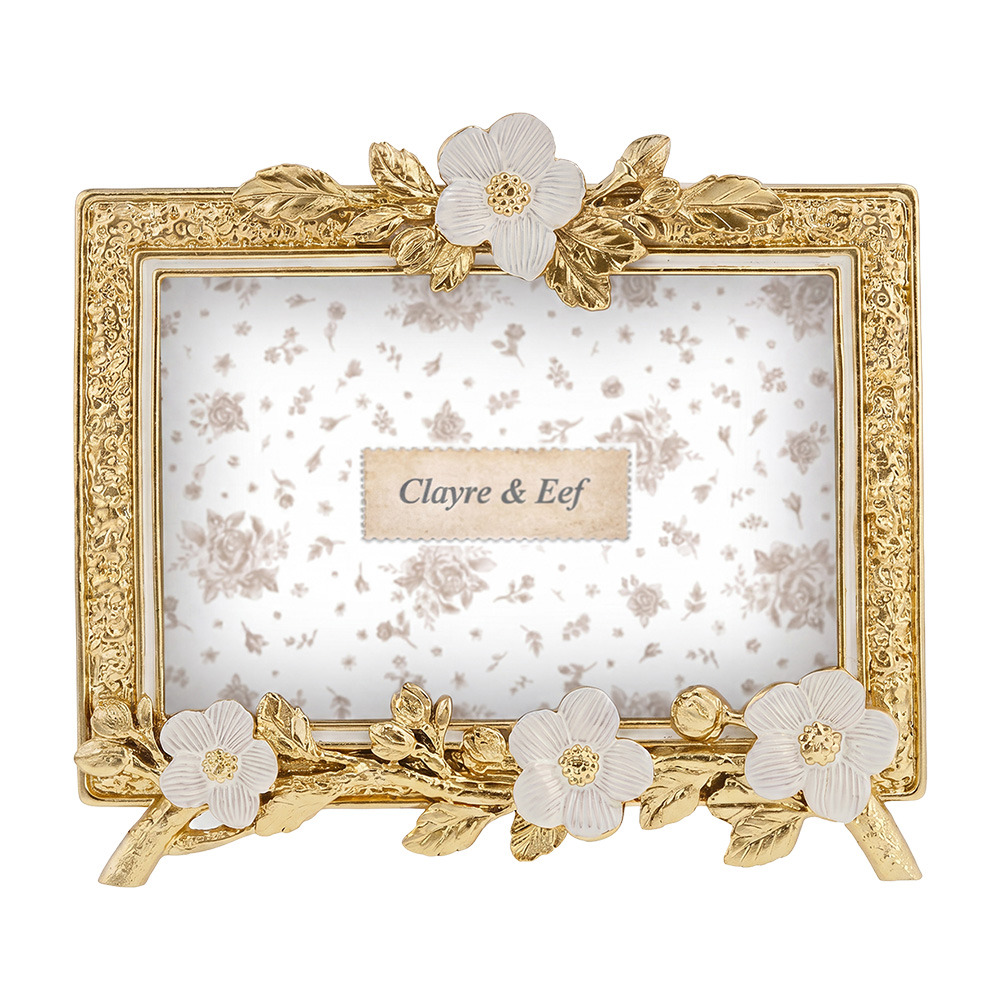 Cadre photo Couleur or Blanc 18x2x16 cm / 10x15 cm