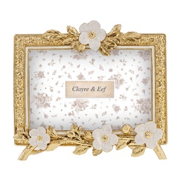 [2F1424] Picture Frame Gold colored White 18x2x16 cm / 10x15 cm