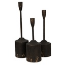 Kerzenständer (3er Set) Schwarz Ø 9x35 / Ø 9x30 / Ø 9x25 cm