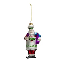 [6GL3325] Ciondolo Decorativo Babbo Natale Multicolor 8x6x17 cm