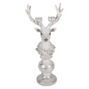 Portacandele Renna Bianco Color argento 17x11x38 cm
