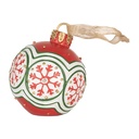 Décoration pendentif Boule de Noël avec LED Rouge Blanc Ø 12x14 cm