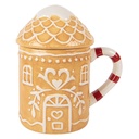 Becher mit Deckel Braun Weiß 13x10x15 cm / 350 ml