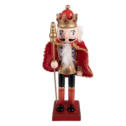 [6H2478] Decorazione di Schiaccianoci Rosso Color oro 7x6x25 cm