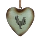 Ciondolo Decorativo Cuore Verde Marrone 14x5x14 cm