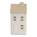 Dekoration Haus mit LED Weiß Beige 6x5x11 cm