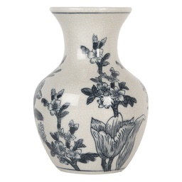 [6CE2077] Vase Blanc Bleu Ø 10x16 cm
