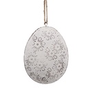 Decorazione pendente uovo Bianco 10x2x8 cm
