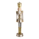 Christmas Decoration Statue Nutcracker Silver Ø 12x56 cm