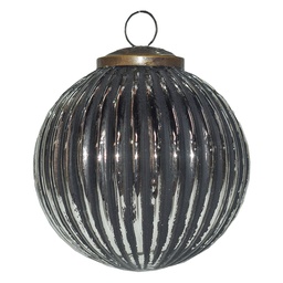 [6GL3755] Boule de Noël Noir, Argent Ø 10x10 cm