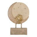 Décoration Couple assis sur la Lune Beige Couleur or 18x5x26 cm