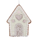 Dekoration Anhänger Haus Grün Weiß 8x1x10 cm