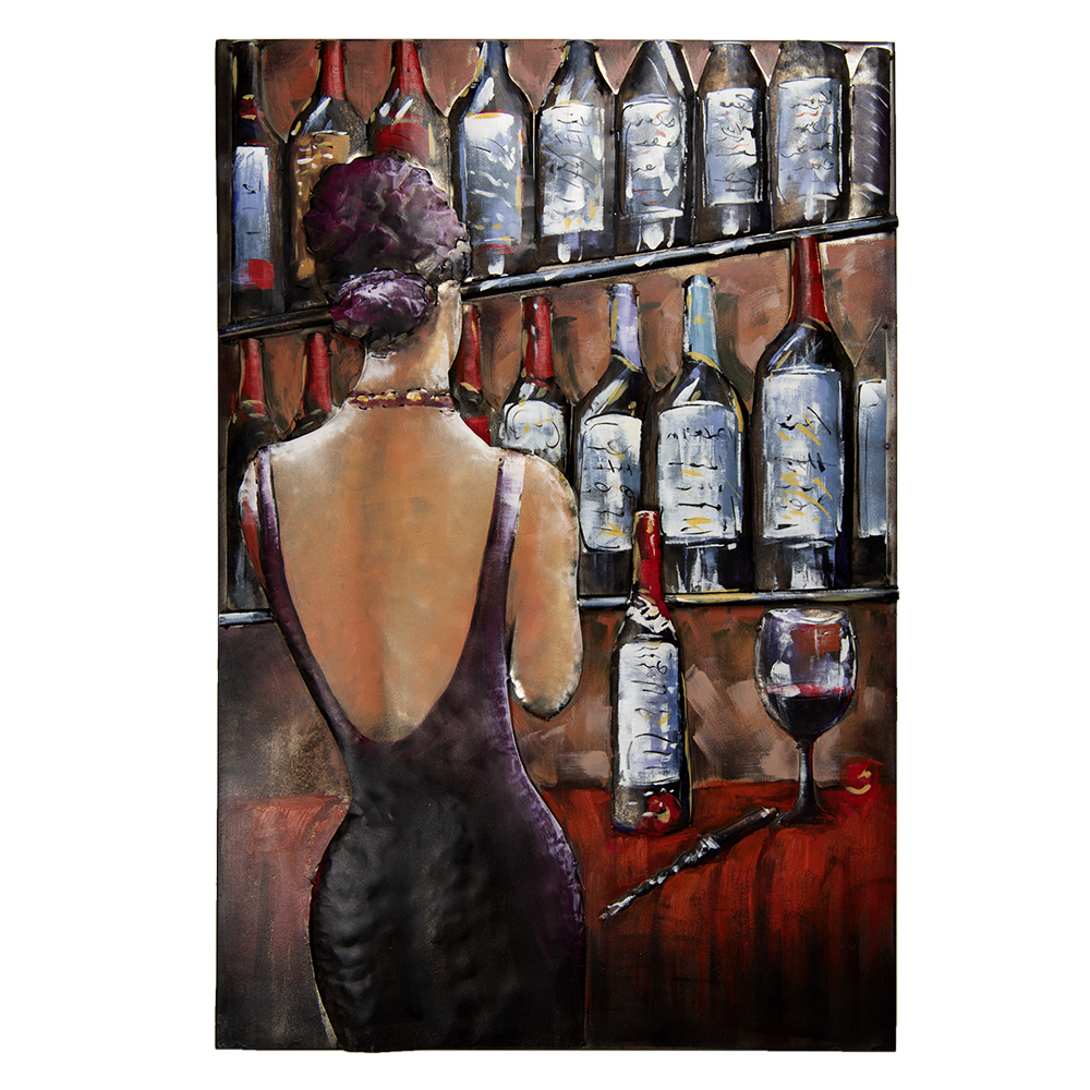 Muro decorazione donna al bar 80x5x120 cm